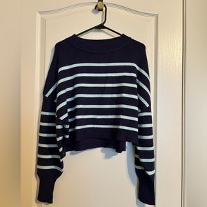 NWOT never worn navy light blue striped sweater  $15